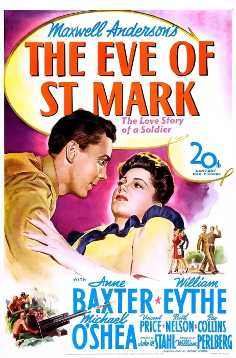 Framed Print : THE EVE OF ST MARK, US poster, from left: William Eythe, Anne Baxter, 1944. TM and Copyright 20th Century-Fox Film Corp. All Rights Reserved / courtesy Everett Collection