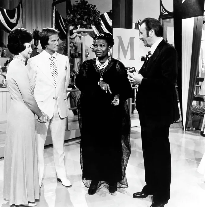 Framed Print : Evelyn Roberts, Pat Boone, Pearl Bailey, Oral Roberts, on the television program Summer 74, 1974.. Courtesy: CSU Archives  /  Everett Collection