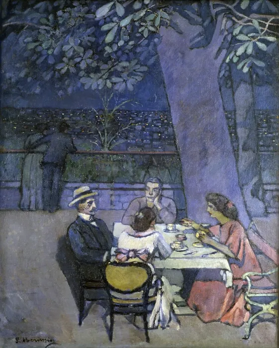 Framed Print : Evening in Trieste, by Pietro Marussig, 1914, 20th Century, oil on canvas - Private collection. Whole artwork view