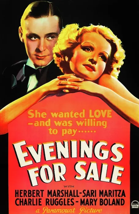 Framed Print : EVENINGS FOR SALE, from left on US poster art: Herbert Marshall, Sari Maritza, 1932