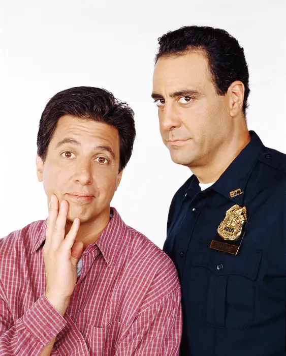 Framed Print : EVERYBODY LOVES RAYMOND, Ray Romano, Brad Garrett, ca. 1998, Season 2, 1996-2005