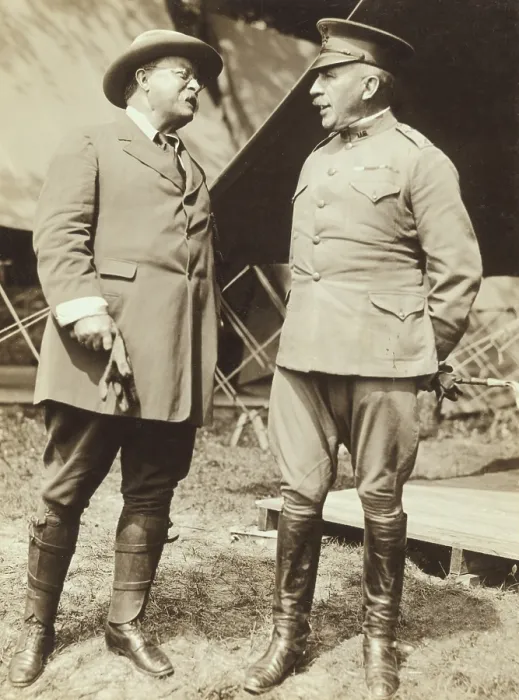 Framed Print : Ex-president Theodore Roosevelt and General Leonard Wood during World War I Framed Print : Ex-president Theodore Roosevelt and General Leonard Wood during World War I