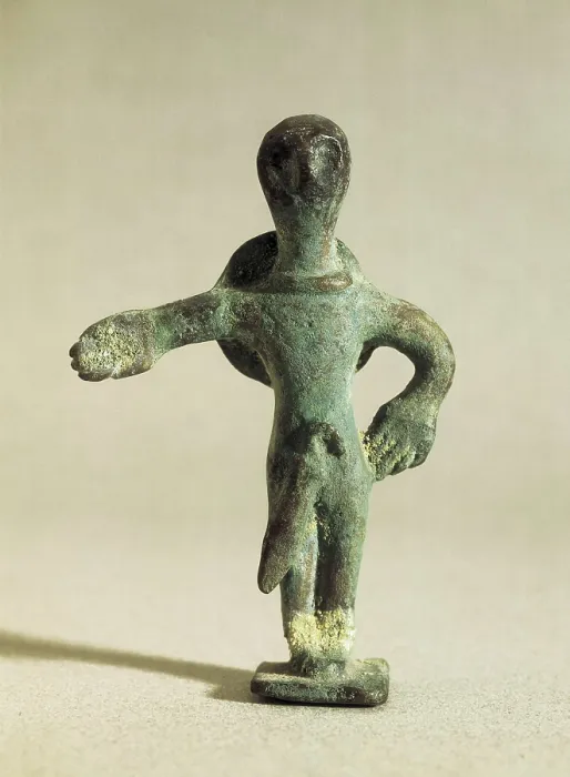 Framed Print : Ex-voto of a warrior. 4th c. BC. Iberian art. Sculpture on bronze. Private Collection. Proc: SPAIN. ANDALUSIA. AISA / Everett Collection**US SALES ONLY**