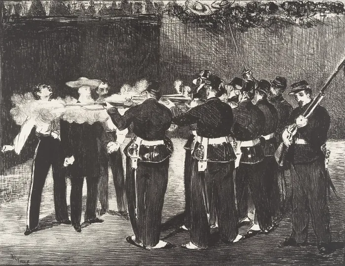 Framed Print : Execution of the Emperor Maximilian, by Edouard Manet, 1868, French Impressionist lithograph print Framed Print : Execution of the Emperor Maximilian, by Edouard Manet, 1868, French Impressionist lithograph print