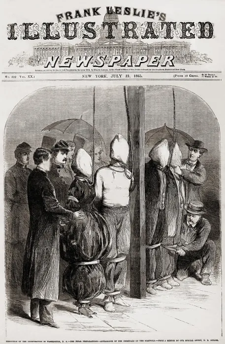 Framed Print : Execution of the Lincoln assassination conspirators in Washington, DC. Shortly before 1:30 in the afternoon at the Old Arsenal Building Framed Print : Execution of the Lincoln assassination conspirators in Washington, DC. Shortly before 1:30 in the afternoon at the Old Arsenal Building