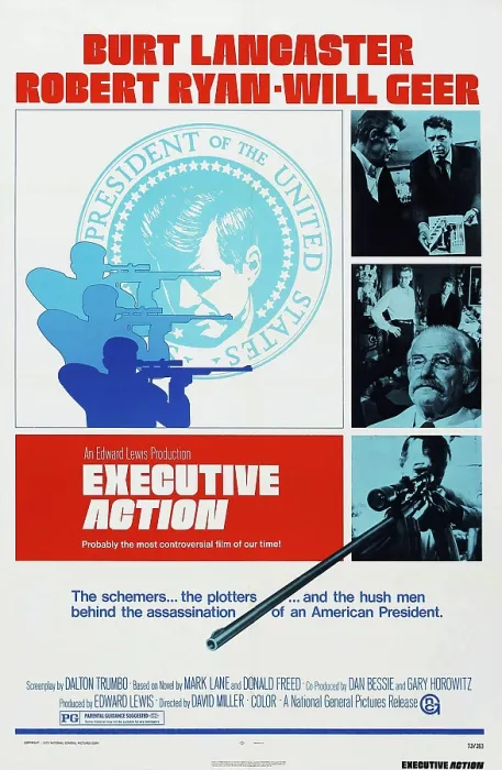 Framed Print : EXECUTIVE ACTION, US poster, top from left: Robert Ryan, Burt Lancaster, Will Geer (center), 1973 Framed Print : EXECUTIVE ACTION, US poster, top from left: Robert Ryan, Burt Lancaster, Will Geer (center), 1973