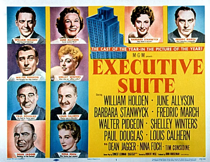 Framed Print : EXECUTIVE SUITE, William Holden, June Allyson, Barbara Stanwyck, Fredric March, Walter Pidgeon, Shelley Winters, Paul Douglas, Louis Calhern, Dean Jagger, Nina Foch, 1954 Framed Print : EXECUTIVE SUITE, William Holden, June Allyson, Barbara Stanwyck, Fredric March, Walter Pidgeon, Shelley Winters, Paul Douglas, Louis Calhern, Dean Jagger, Nina Foch, 1954