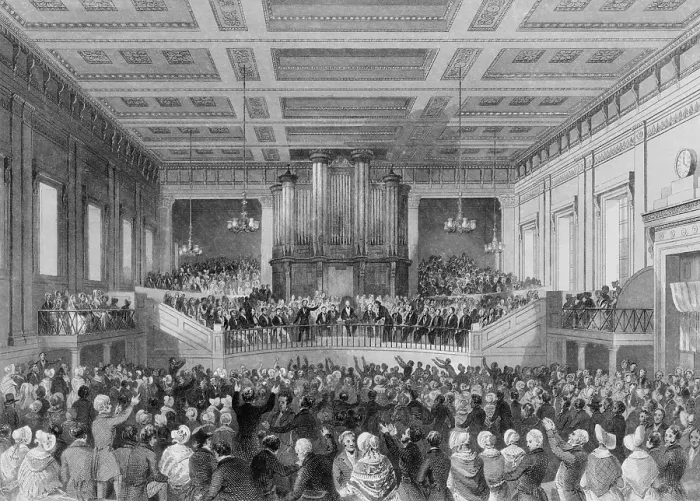 Framed Print : Exeter Hall filled with a large crowd for the Anti-slavery Society meeting, London, England in 1841 Framed Print : Exeter Hall filled with a large crowd for the Anti-slavery Society meeting, London, England in 1841