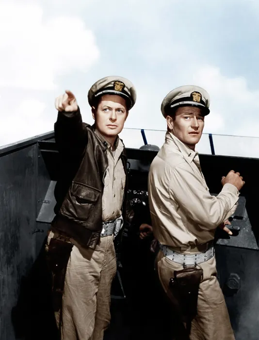 Framed Print : THEY WERE EXPENDABLE, from left: Robert Montgomery, John Wayne, 1945