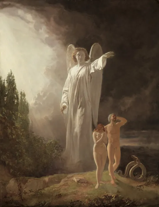 Framed Print : Expulsion of Adam and Eve, 1880s, by John Faed, 1820-1902
