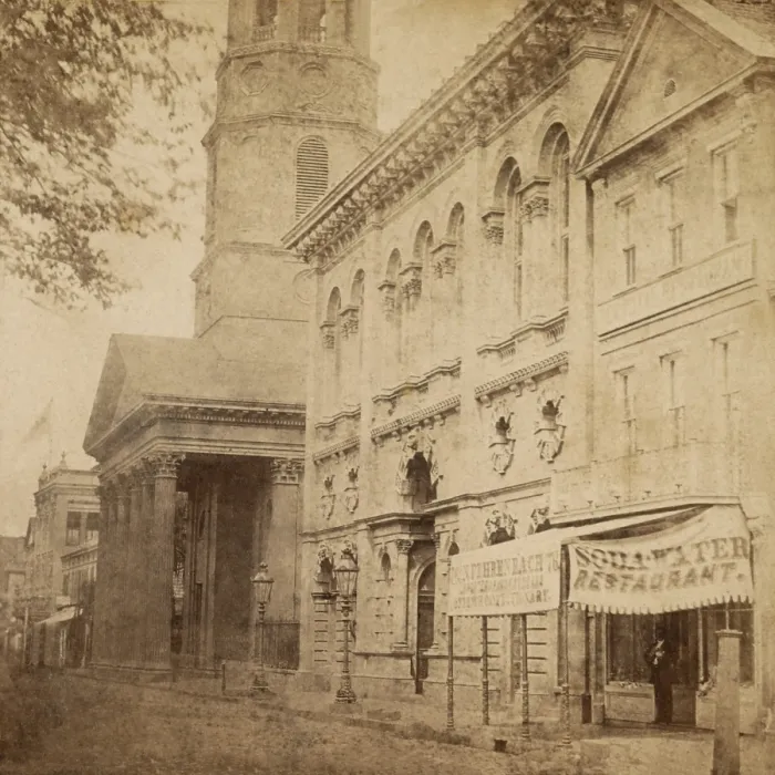 Framed Print : The exterior of Institute Hall, Charleston, South Carolina, 1860. When built in 1854, it was the city's largest public space, seating 3, 000