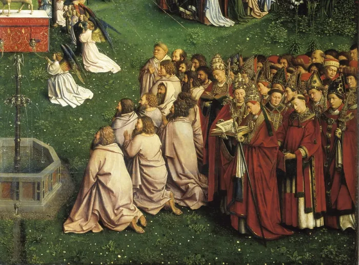 Framed Print : EYCK, Jan van (1390-1441); EYCK, Hubert van (1370-1426). The Ghent Altarpiece or Adoration of the Mystic Lamb. 1425-1432. BELGIUM. Ghent. Saint Bavo Cathedral Framed Print : EYCK, Jan van (1390-1441); EYCK, Hubert van (1370-1426). The Ghent Altarpiece or Adoration of the Mystic Lamb. 1425-1432. BELGIUM. Ghent. Saint Bavo Cathedral