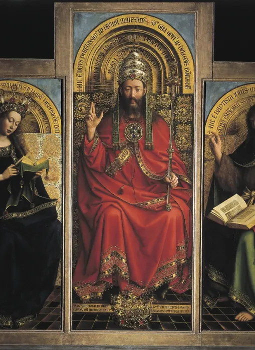 Framed Print : EYCK, Jan van (1390-1441); EYCK, Hubert van (1370-1426). The Ghent Altarpiece or Adoration of the Mystic Lamb. 1425-1432. BELGIUM. Ghent. Saint Bavo Cathedral