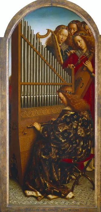 Framed Print : EYCK, Jan van (1390-1441); EYCK, Hubert van (1370-1426). The Ghent Altarpiece or Adoration of the Mystic Lamb. 1425-1432. BELGIUM. Ghent. Saint Bavo Cathedral