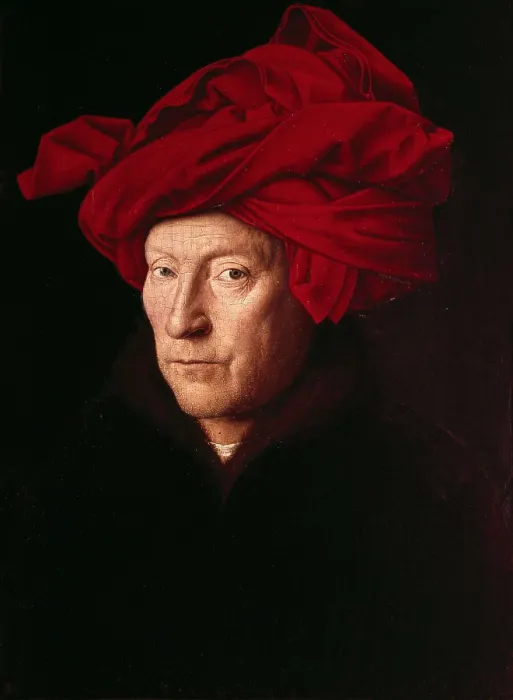Framed Print : EYCK, Jan van (1390-1441). Portrait of a man. 1433. Supposed self-portrait. Flemish art. Oil on wood. UNITED KINGDOM. London. National Gallery