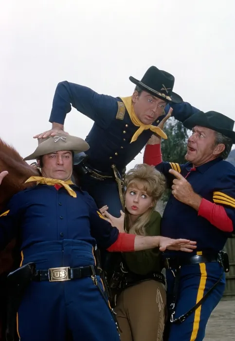 Framed Print : F TROOP, clockwise from left: Larry Storch, Kevin Berry, Forrest Tucker, Melody Patterson, 1965-67