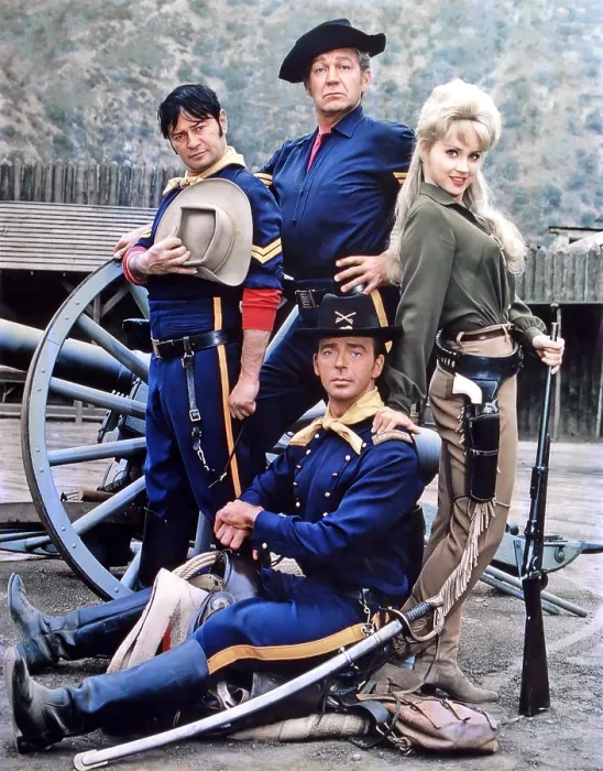 Framed Print : F TROOP, clockwise from left: Larry Storch, Forrest Tucker, Melody Patterson, Ken Berry, (October 1965), 1965-67 Framed Print : F TROOP, clockwise from left: Larry Storch, Forrest Tucker, Melody Patterson, Ken Berry, (October 1965), 1965-67