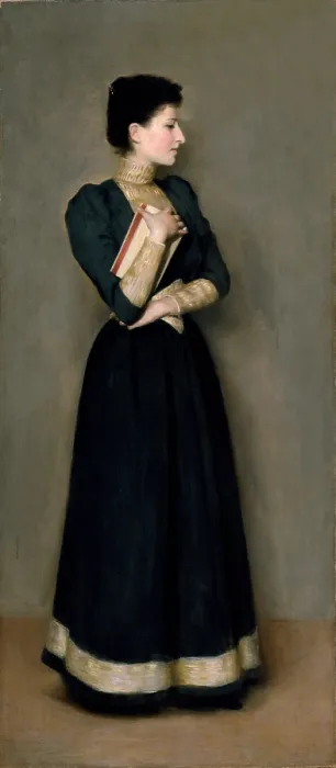 Framed Print : Fabbri Paolo Egisto, Portrait of the Artist's Sister, 1888 - 1892, 19th Century, oil on canvas, Italy