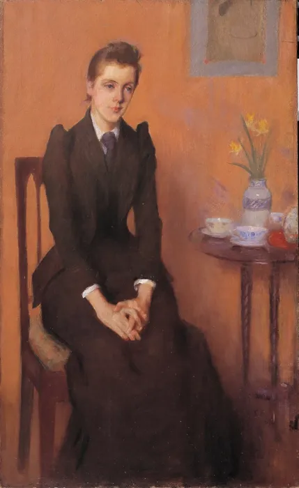 Framed Print : Fabbri Paolo Egisto, Portrait of a Young American Friend, 1892, 19th Century, oil on canvas, Italy