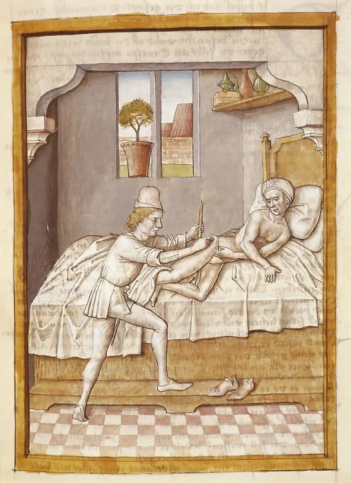 Framed Print : The Fables of Bidpai. Folio 6: Healing of an ill. German edition from 1480 after the Hindu original from 1348. Gothic art. Miniature Painting. FRANCE. Chantilly Framed Print : The Fables of Bidpai. Folio 6: Healing of an ill. German edition from 1480 after the Hindu original from 1348. Gothic art. Miniature Painting. FRANCE. Chantilly