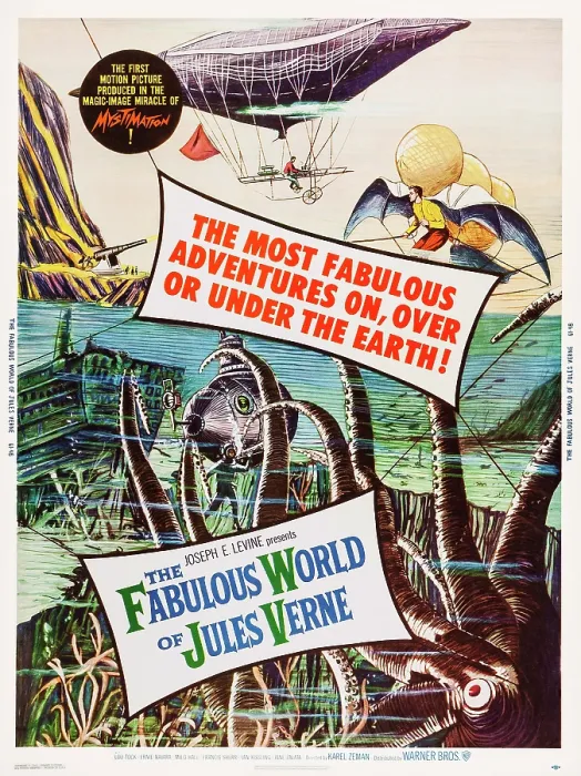 Framed Print : THE FABULOUS WORLD OF JULES VERNE, (aka THE DEADLY INVENTION), US poster art, 1958
