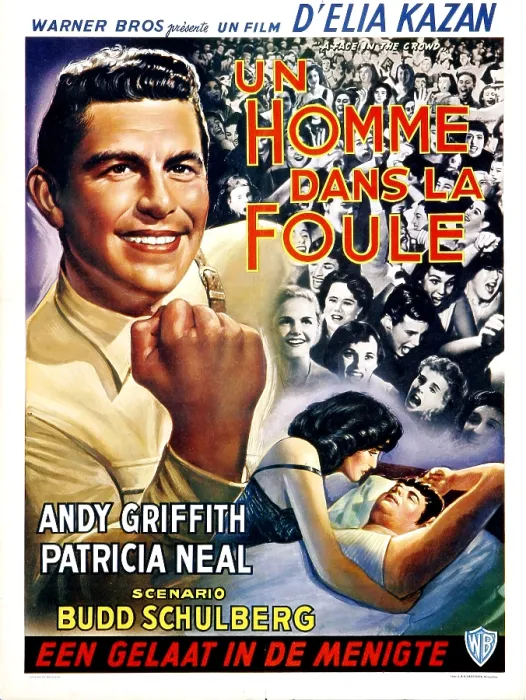 Framed Print : A FACE IN THE CROWD, (aka UN HOMME DANS LA FOULE), Belgian poster art, Andy Griffith (left), 1957 Framed Print : A FACE IN THE CROWD, (aka UN HOMME DANS LA FOULE), Belgian poster art, Andy Griffith (left), 1957