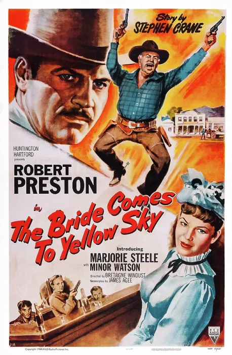 Framed Print : FACE TO FACE, US poster art, The Bride Comes to Yellow Sky segment; from top: Robert Preston, Minor Watson, Marjorie Steele, 1952