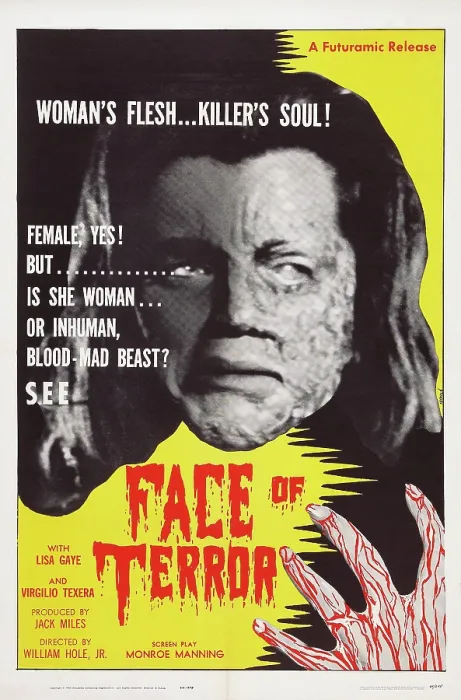 Framed Print : FACE OF TERROR, (aka LA CARA DEL TERROR), Lisa Gaye on poster art, 1962 Framed Print : FACE OF TERROR, (aka LA CARA DEL TERROR), Lisa Gaye on poster art, 1962