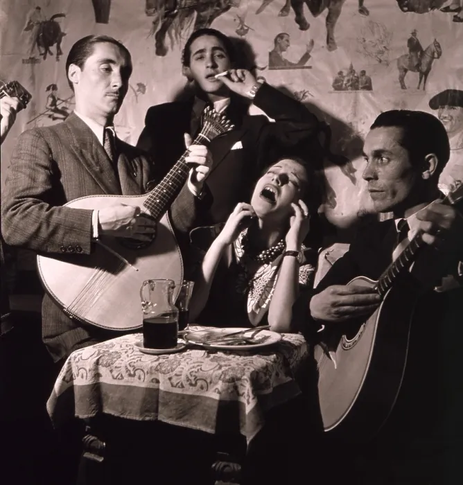 Framed Print : Fado singer in Portuguese night club, 1946