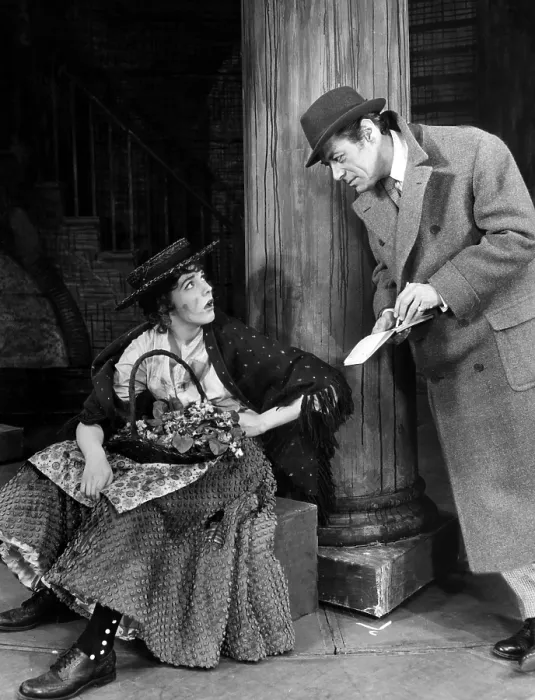 Framed Print : MY FAIR LADY, Julie Andrews, Rex Harrison, 1956, original theater production. Courtesy: CSU Archives / Everett Collection