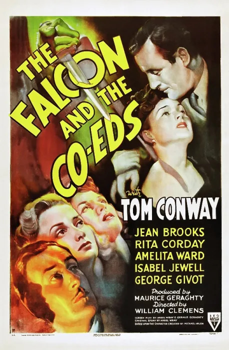 Framed Print : THE FALCON AND THE CO-EDS, US poster art, Tom Conway, (top left), 1943 Framed Print : THE FALCON AND THE CO-EDS, US poster art, Tom Conway, (top left), 1943