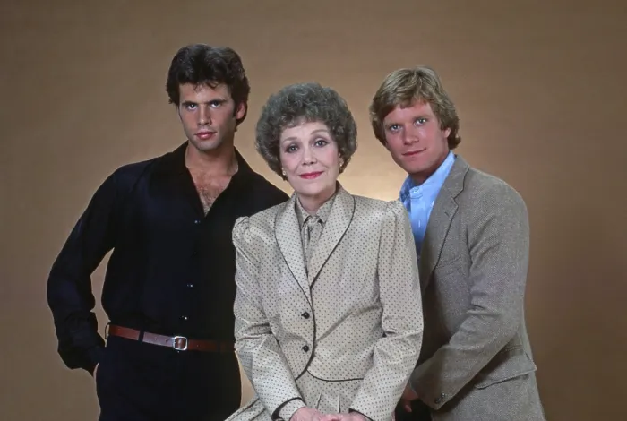 Framed Print : FALCON CREST, from left: Lorenzo Lamas, Jane Wyman, Robert Foxworth, (July 1981), 1981-90 Framed Print : FALCON CREST, from left: Lorenzo Lamas, Jane Wyman, Robert Foxworth, (July 1981), 1981-90