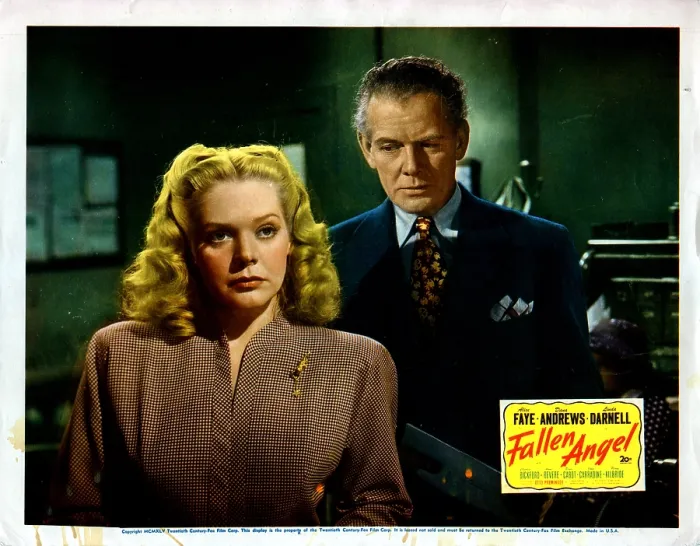 Framed Print : FALLEN ANGEL, from left: Alice Faye, Charles Bickford, 1945. 20th Century-Fox Film Corporation, TM & Copyright / courtesy Everett Collection