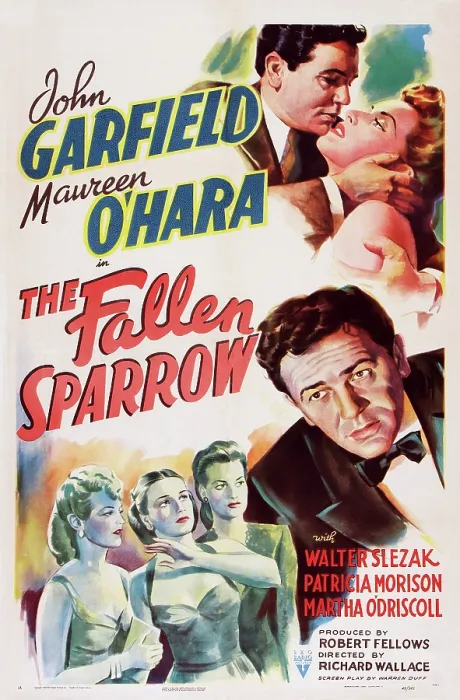Framed Print : THE FALLEN SPARROW, US poster art, Martha O'Driscoll, Patricia Morison, John Garfield, Maureen O'Hara, 1943