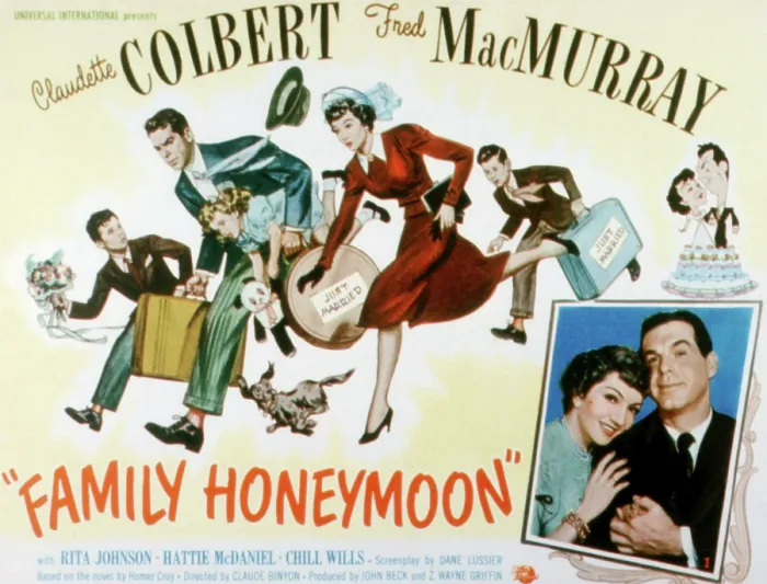 Framed Print : FAMILY HONEYMOON, Fred MacMurray, Claudette Colbert, Jimmy Hunt, Gigi Perreau, Peter Miles, 1949 Framed Print : FAMILY HONEYMOON, Fred MacMurray, Claudette Colbert, Jimmy Hunt, Gigi Perreau, Peter Miles, 1949
