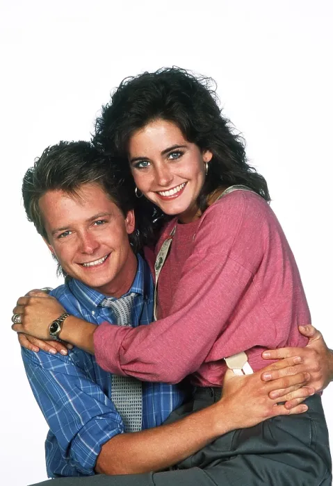 Framed Print : FAMILY TIES, from left: Michael J. Fox, Courteney Cox, (1987), 1982-89 Framed Print : FAMILY TIES, from left: Michael J. Fox, Courteney Cox, (1987), 1982-89