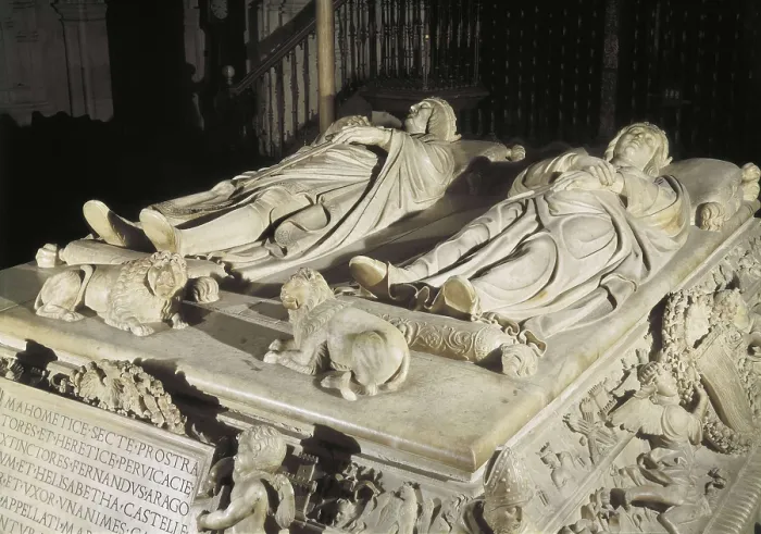 Framed Print : FANCELLI, Domenico (1469-1519). Sepulchre of the Catholic Monarchs. 1513-1517. SPAIN. Granada. Royal Chapel. Renaissance art. Cinquecento. Sculpture on marble