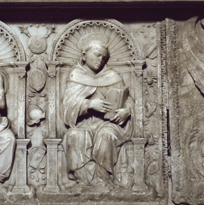 Framed Print : FANCELLI, Domenico (1469-1519). Sepulchre of prince John. 1511-1512. Detail with the depiction of Saint Thomas Aquinas. Renaissance art. Relief on marble. SPAIN. Avila Framed Print : FANCELLI, Domenico (1469-1519). Sepulchre of prince John. 1511-1512. Detail with the depiction of Saint Thomas Aquinas. Renaissance art. Relief on marble. SPAIN. Avila
