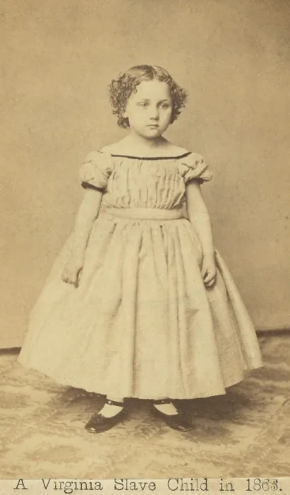 Framed Print : Fannie Virginia Casseopia Lawrence, the famous redeemed slave, at age 5. Her adopted mother was active in the anti-slavery movement
