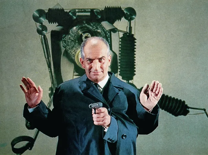 Framed Print : FANTOMAS STRIKES BACK, (aka FANTOMAS SE DECHAINE), Louis de Funes, 1965