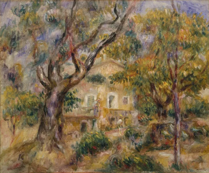 Framed Print : The Farm at Les Collettes, Cagnes, by Auguste Renoir, 1908-14, French impressionist oil painting