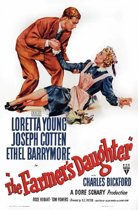 Framed Print : THE FARMER'S DAUGHTER, US poster art, Joseph Cotten, Loretta Young, 1947