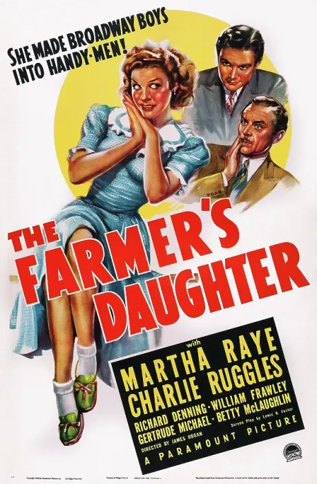 Framed Print : THE FARMER'S DAUGHTER, US poster art, from left: Martha Raye, Richard Denning, Charles Ruggles, 1940