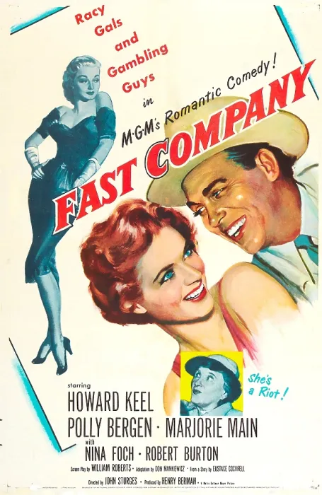 Framed Print : FAST COMPANY, US poster, from left: Nina Foch, Polly Bergen, Howard Keel, bottom inset: Marjorie Main, 1958
