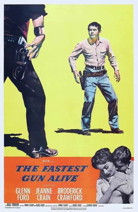 Framed Print : THE FASTEST GUN ALIVE, US poster art, top right: Glenn Ford; bottom right: Jeanne Crain, Glenn Ford, 1956 Framed Print : THE FASTEST GUN ALIVE, US poster art, top right: Glenn Ford; bottom right: Jeanne Crain, Glenn Ford, 1956