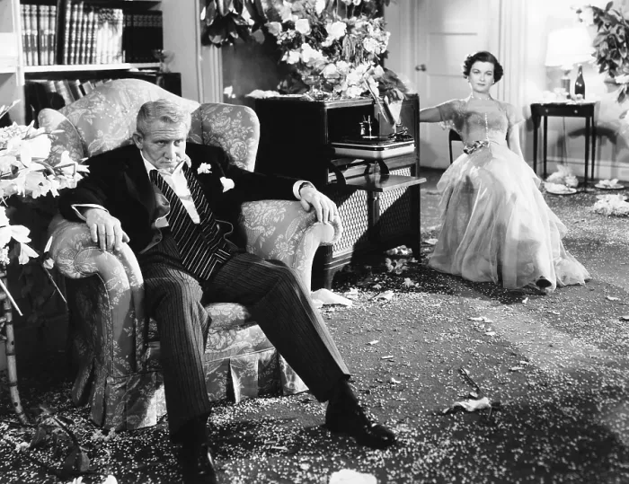 Framed Print : FATHER OF THE BRIDE, from left: Spencer Tracy, Joan Bennett, 1950
