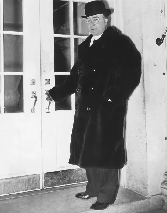 Framed Print : Father Charles Coughlin, radio priest at the White House, after meeting with FDR on Jan. 8, 1936