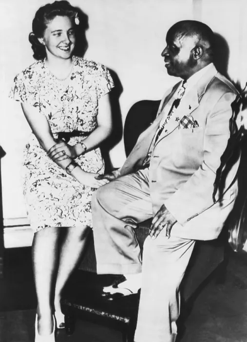 Framed Print : Father Divine, Cult leader and his 21 year old white bride, Edna Ritchings of Vancouver B.C. She agreed to the standard Peace Mission Movement celibate marriage