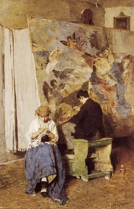 Framed Print : FAVRETTO, Giacomo (1849-1887). Vandalism. 1880. Oil on canvas. ITALY. Milan. Pinacotheca of Brera. AISA / Everett Collection**US SALES ONLY**