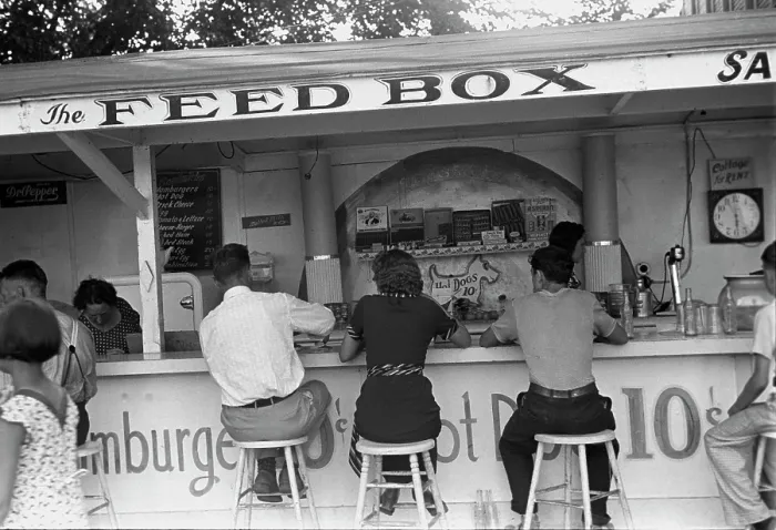 Framed Print : The Feed Box, Scene at Buckeye Lake Amusement Park, by Ben Shahn, near Columbus, Ohio, Summer, 1938